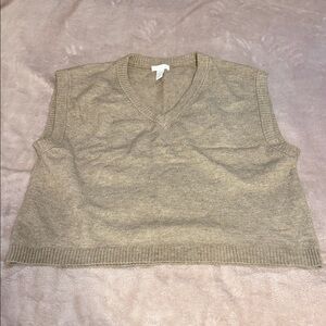H&M Tan V-Neck Sweater Vest